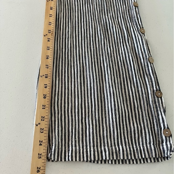 Ellor Jumpsuit Romper Pant White Black Stripe  Side Buttons Drawstring Sz XS - Picture 14 of 16